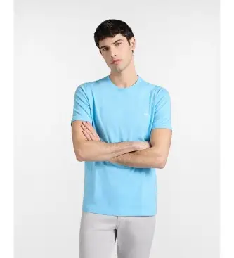 per uomo INQ001021055 maglietta attillata in cotone blu (L), Casual, Manica corta