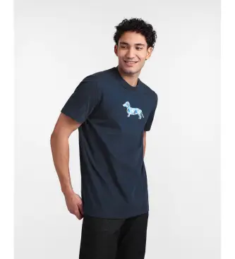 per uomo IRQ403021055S Maglietta blu con stampa 3D di un bassotto (L), Casual, Cotone, Manica corta