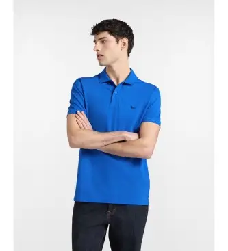 per uomo LRQ033020862 Polo basic in piqué elasticizzato blu (L), Casual, Cotone, Manica corta