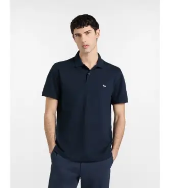 per uomo LRQ033020862 Polo basic in piqué elasticizzato blu scuro (L), Casual, Cotone, Manica corta, Navy