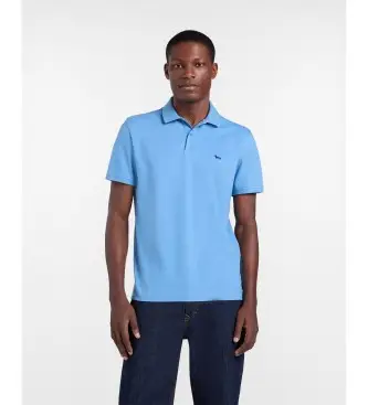 per uomo LRQ033020862 Polo basic in tessuto piqué elasticizzato azzurro (L), Blu, Casual, Cotone, Manica corta