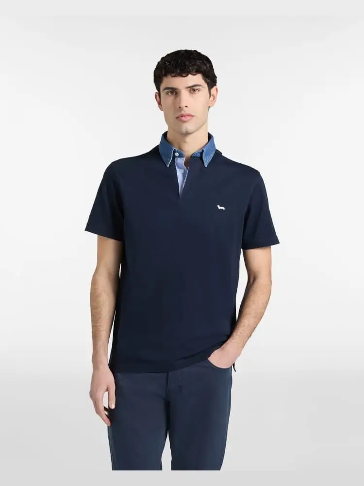 polo blu navy uomo mini logo