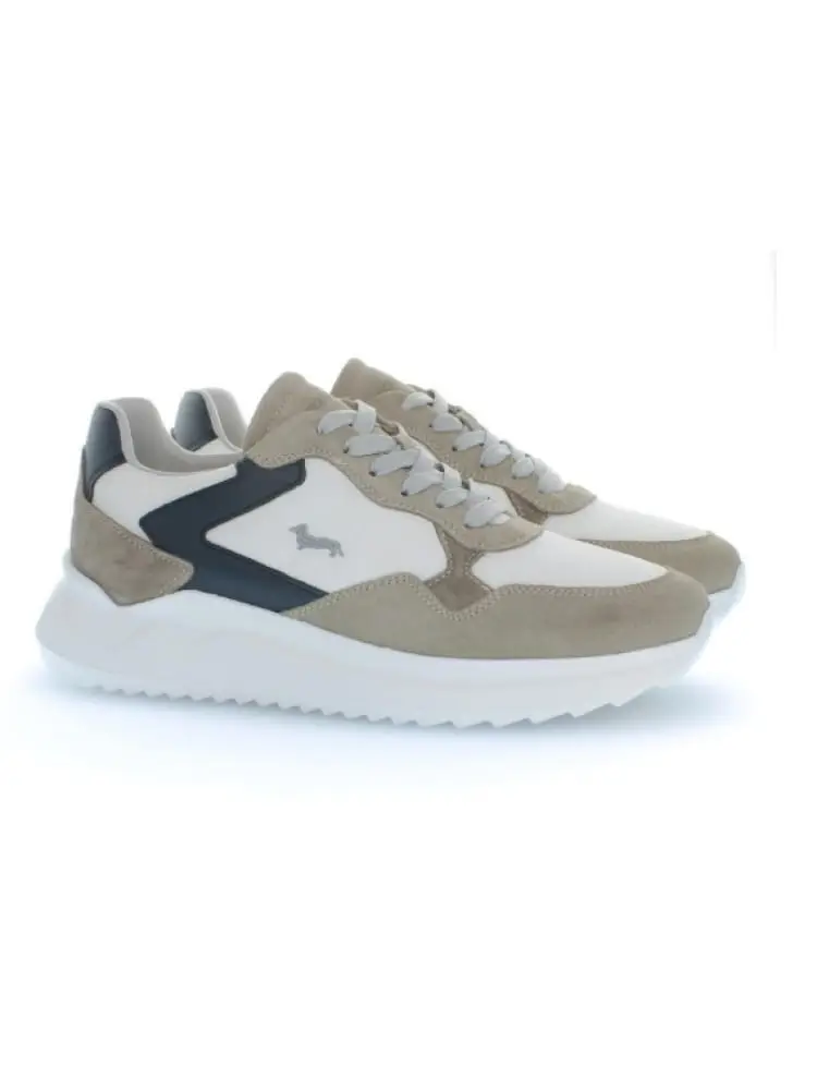 scarpa uomo in camoscio e tessuto beige