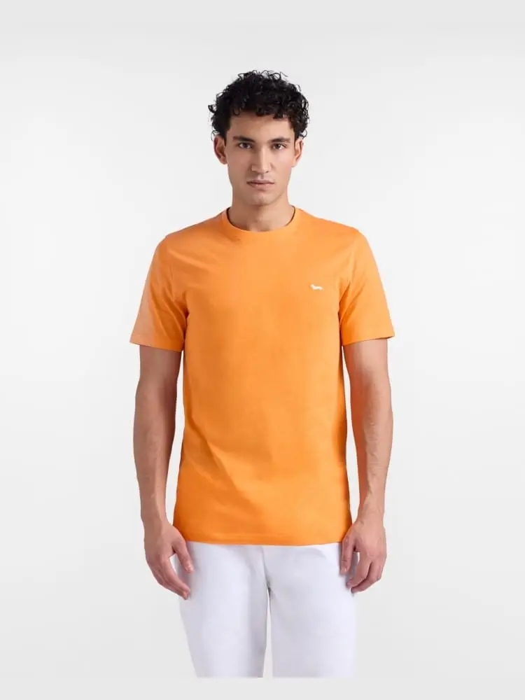 t-shirt in cotone narrow fit arancio