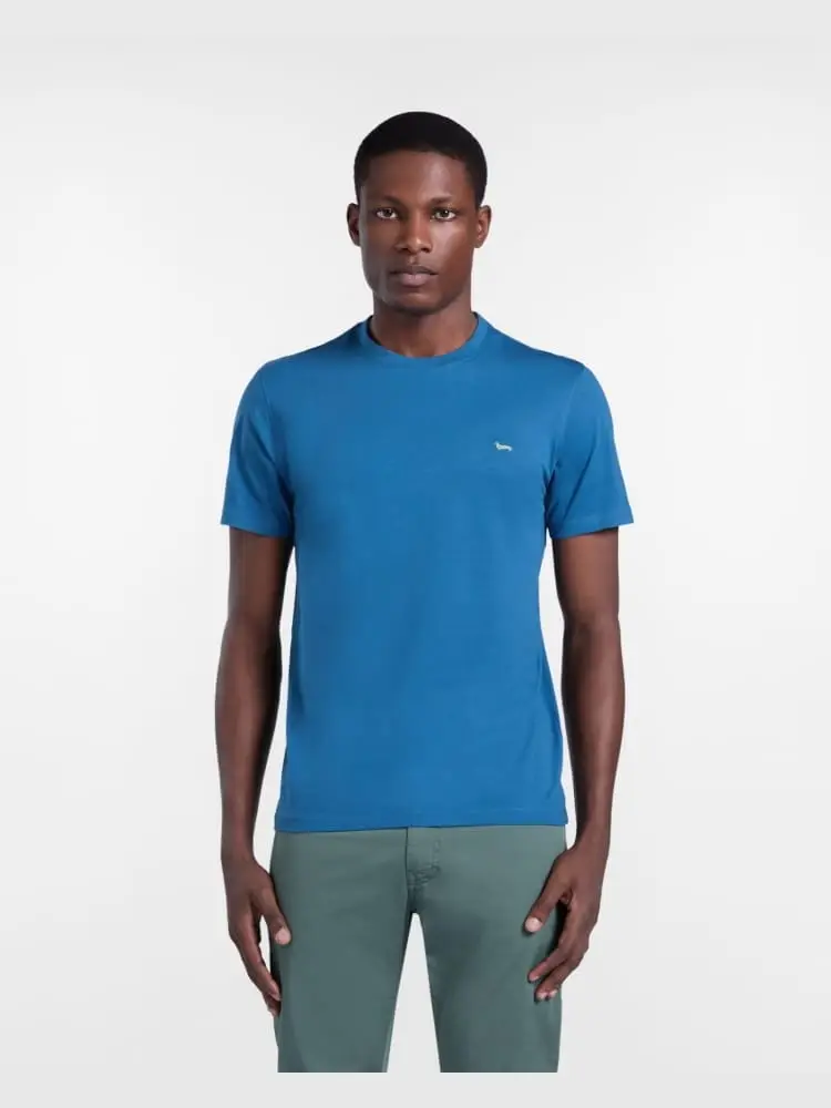 t-shirt in cotone narrow fit blu