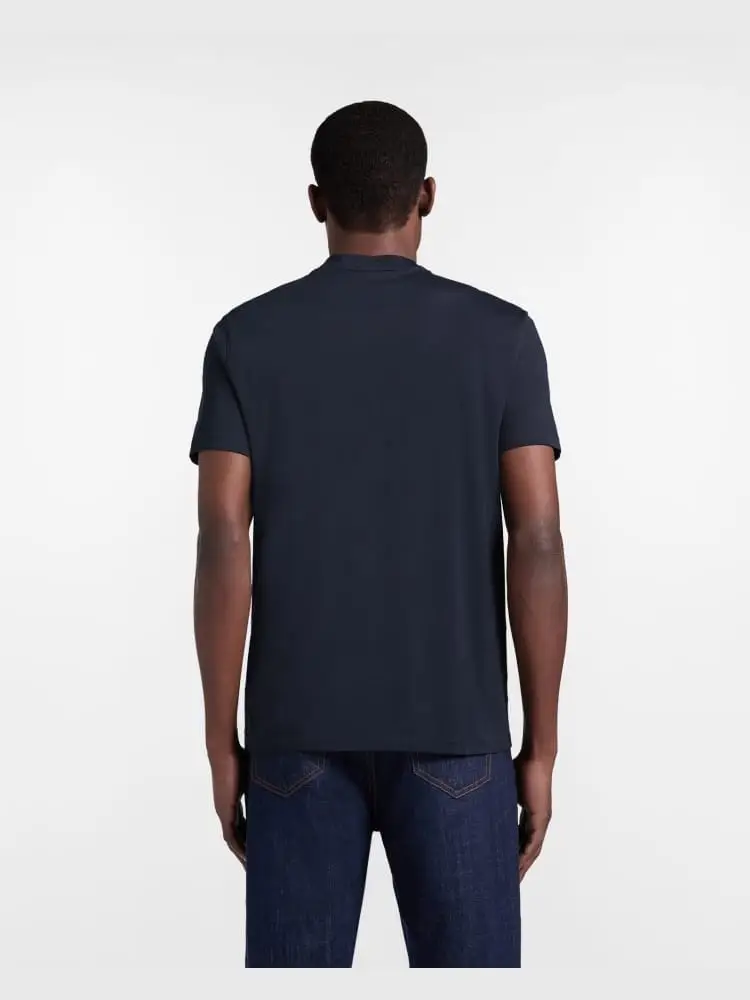 tshirt blu navy uomo con logo miniatura 2