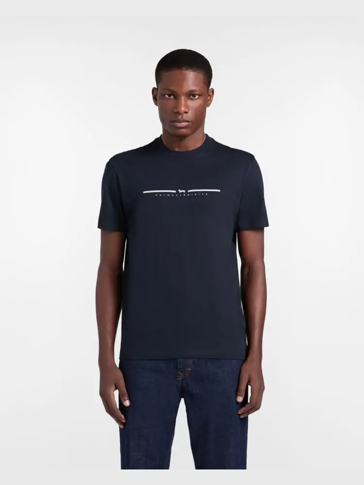 tshirt blu navy uomo con logo