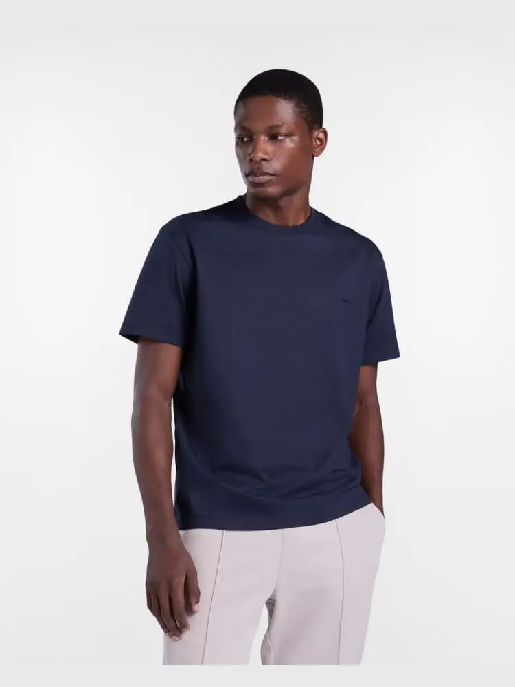 tshirt blu navy uomo mini logo