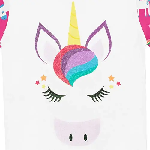 Harry Bear Pigiama per Ragazze Glitter Arcobaleno Unicorno Vestibilitta Stretta Multicolore 11 miniatura 3