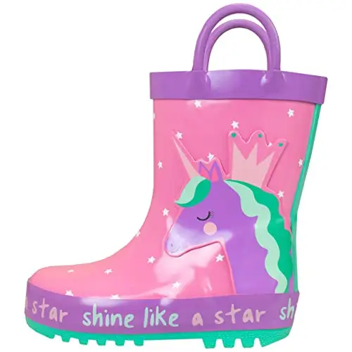 Harry Bear Stivali di Gomma per Ragazze Unicorno Rose 24 miniatura 3