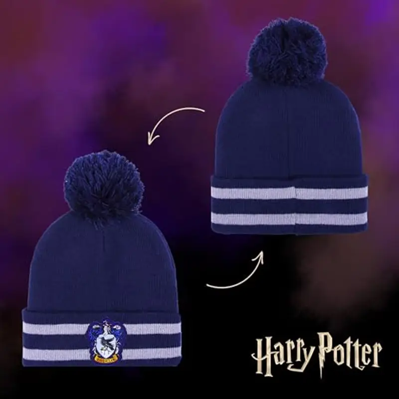 HARRY POTTER Cappello e Sciarpa di Hogwarts, Set Invernale per Bambini e Ragazzi, Corvonero, Accessori Invernali miniatura 3