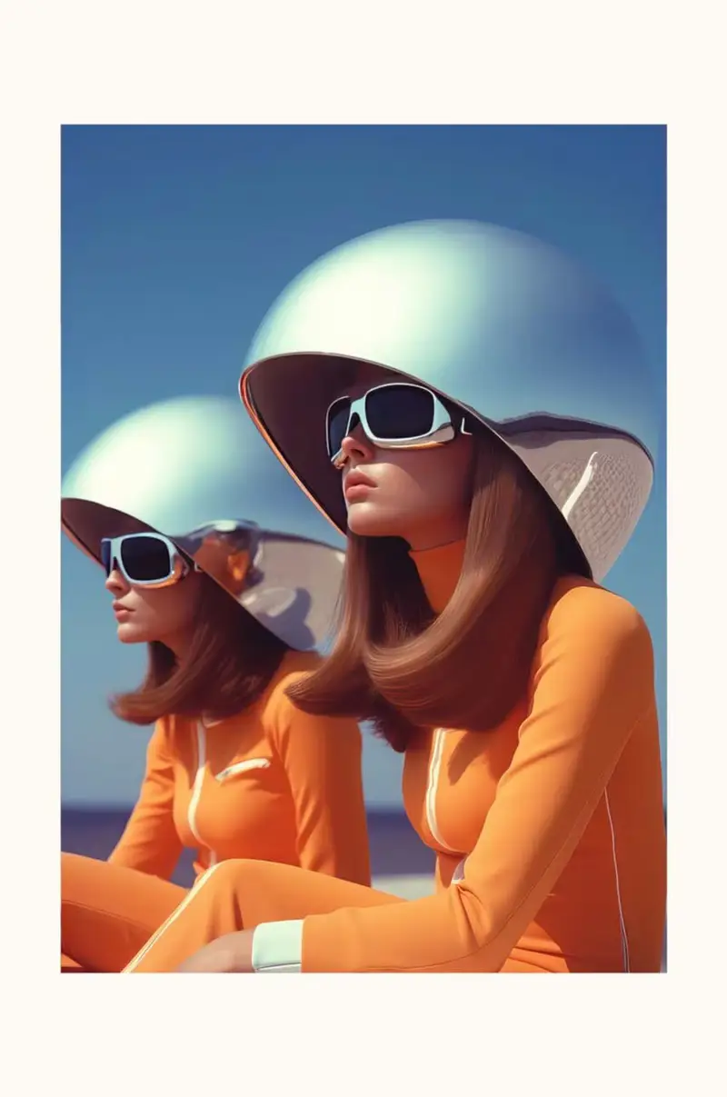 poster a.i. art Retro Future 05 Multicolore