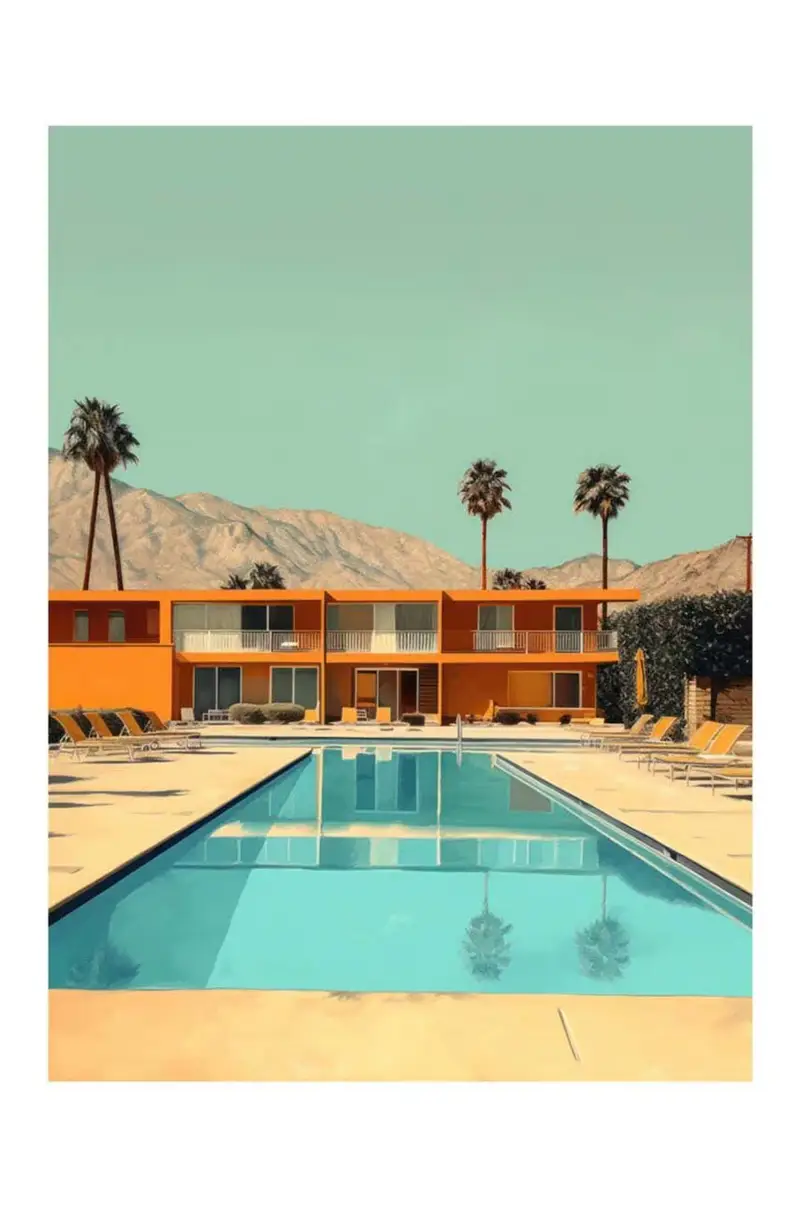 poster a.i. art Villa California 05 Multicolore