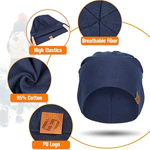HASAGEI Berretto da donna leggero morbido unisex Slouch Beanie elastico berretto da uomo per tutte le stagioni, Blu miniatura 2