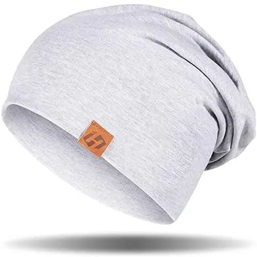 HASAGEI Berretto da donna leggero morbido unisex Slouch Beanie elastico berretto da uomo per tutte le stagioni, grigio