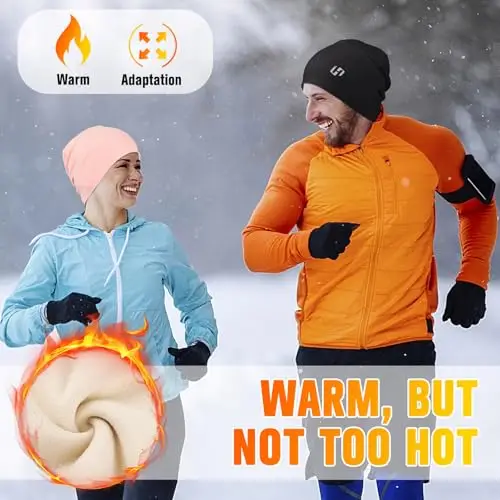 HASAGEI Berretto da uomo, berretto da donna, berretto da corsa, in pile, comodo per corsa, moto, sport all'aria aperta miniatura 2