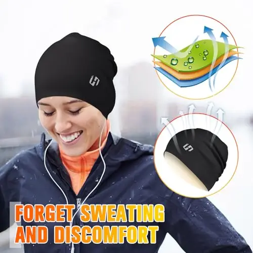 HASAGEI Berretto da uomo, berretto da donna, berretto da corsa, in pile, comodo per corsa, moto, sport all'aria aperta miniatura 3