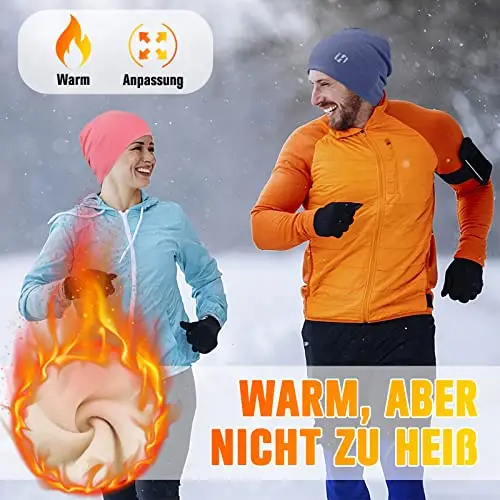 HASAGEI Cappello invernale da corsa con teschio berretto berretto termico, Blu, Etichettalia unica miniatura 2