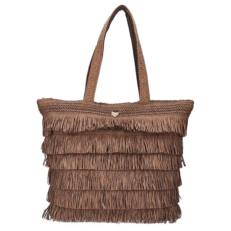 Borsa Frange Brown Donna TU