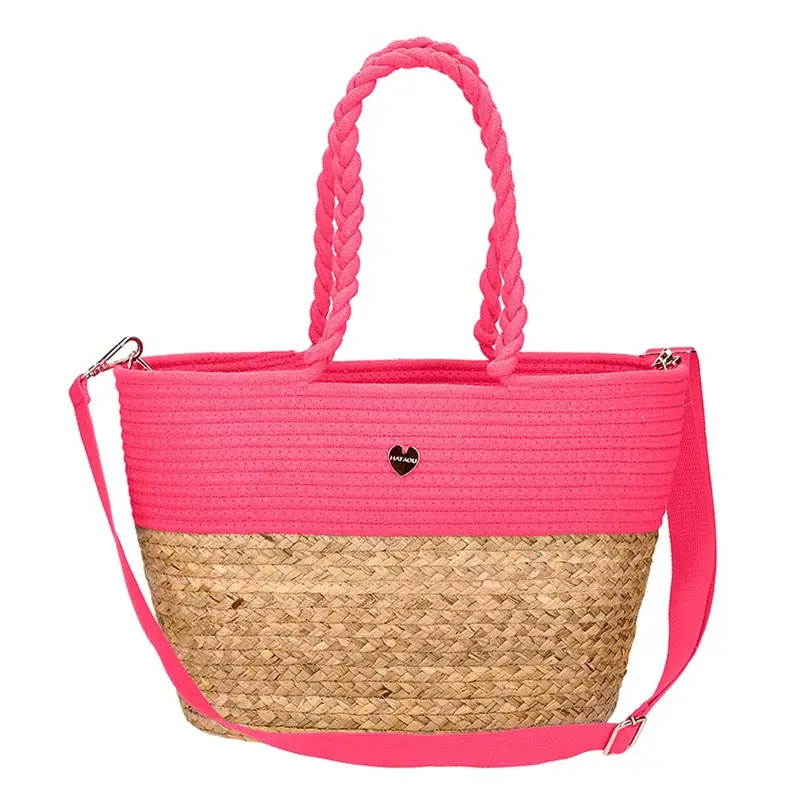 Borsa Pochette Rafia Fuxia Donna TU