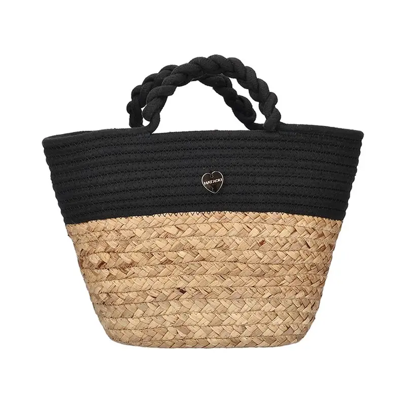 Borsa Pochette Rafia Piccola Nero Donna TU