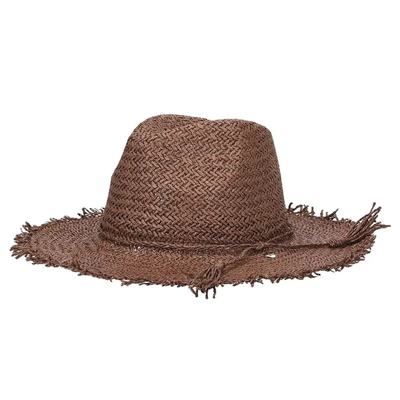 Cappello Rafia Brown Donna TU