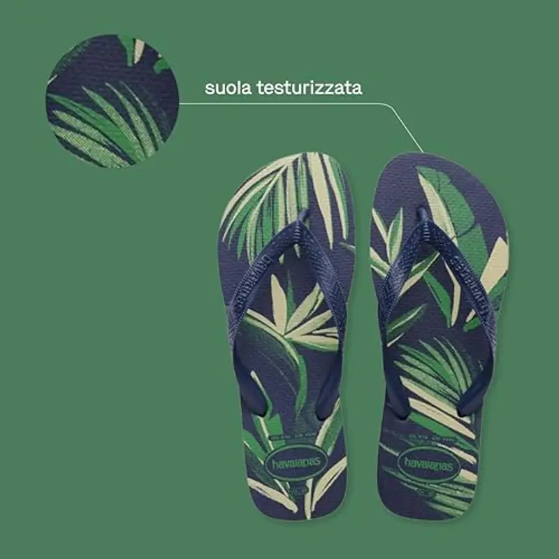 Havaianas - Aloha, Infradito Da Uomo Comode, Resistenti Ed Estive, Suola Stampata A Foglie, Suola Antiscivolo miniatura 3