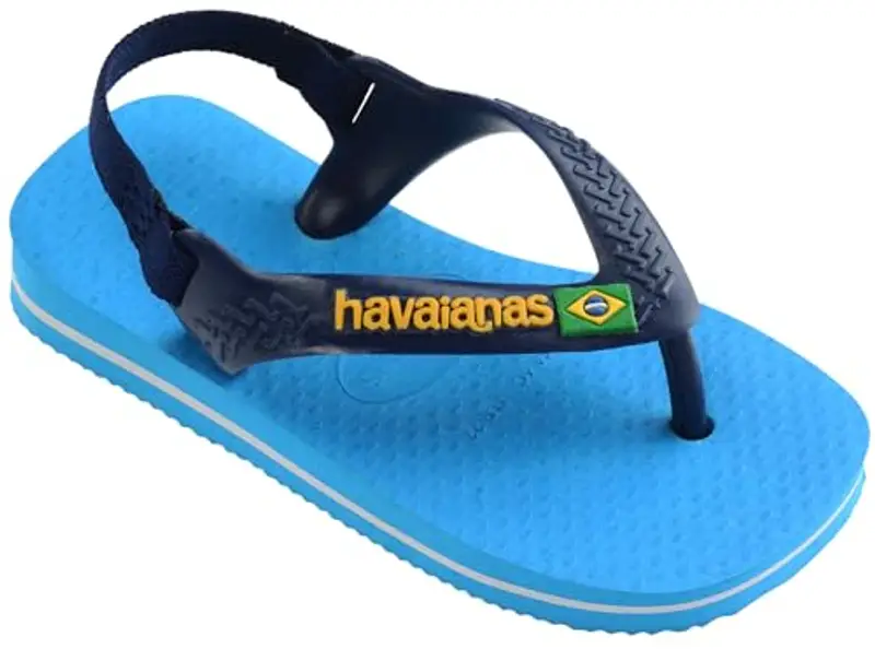 Havaianas Baby Brasil Logo Ii, Infradito Unisex - Bimbi 0-24, Turquoise Navy Blue, 23/24 EU