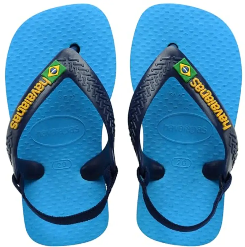 Havaianas Baby Brasil Logo Ii, Infradito Unisex - Bimbi 0-24, Turquoise Navy Blue, 23/24 EU miniatura 3