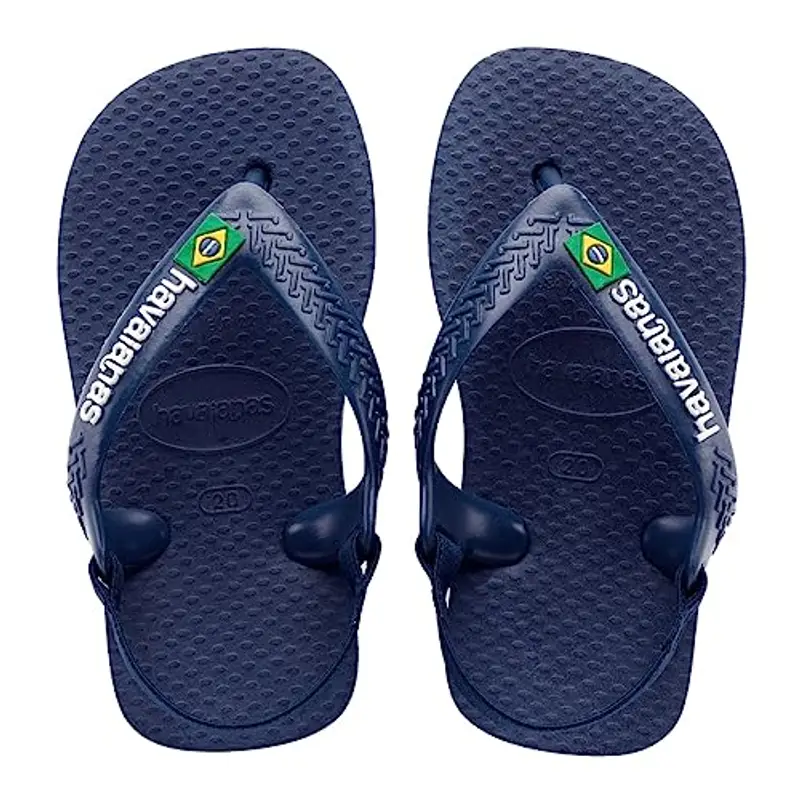Havaianas Brasil Logo II, Infradito Unisex - Bambini, Blu (Blu Navy/Giallo Agrume), 25/26 EU