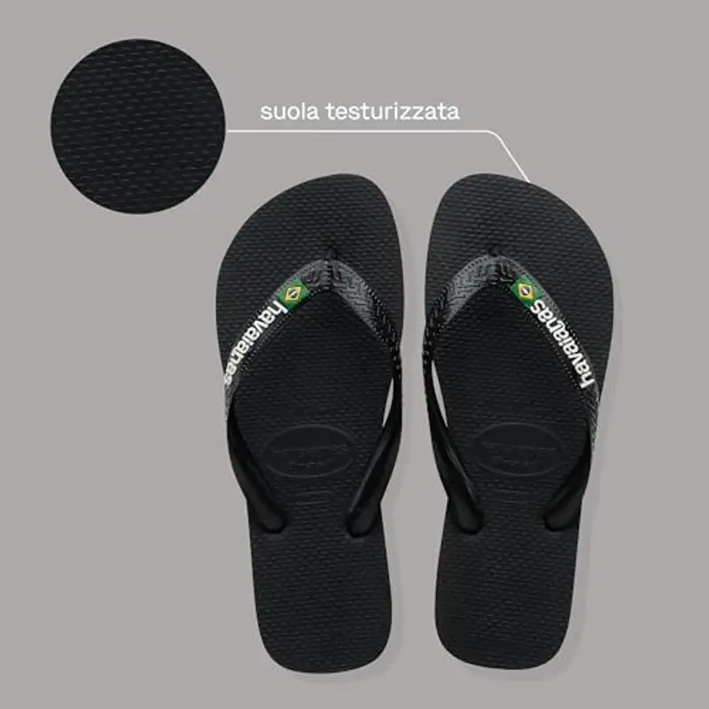 Havaianas - Brasil Logo, Infradito Iconiche, Comode E Resistenti, Strisce con la Bandiera Del Brasile E Suola miniatura 3