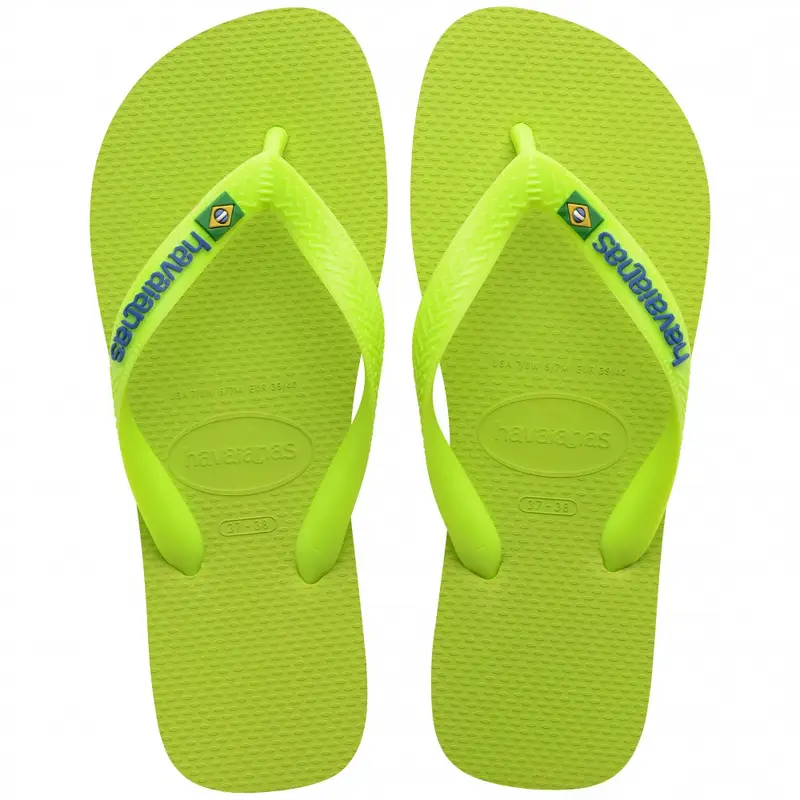 Brasil Logo Neon Giallo - Infradito Mare Donna BRASIL 35/36 - EUR 37/38