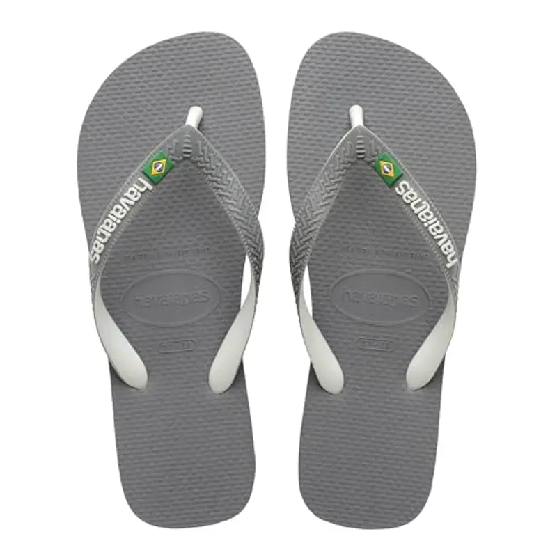 Havaianas Brasil Mix, Infradito Unisex - Adulto, Steel Grey White White, 33/34 EU
