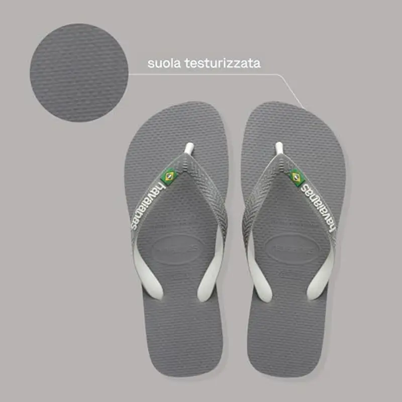 Havaianas Brasil Mix, Infradito Unisex - Adulto, Steel Grey White White, 39/40 EU miniatura 3