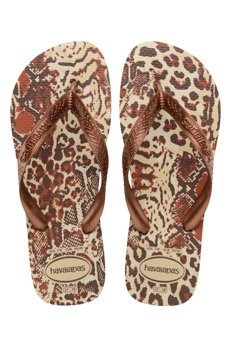 Ciabatte Infradito Beige e Marrone Effetto Maculato Havaianas Top Animal [LEOPARD]