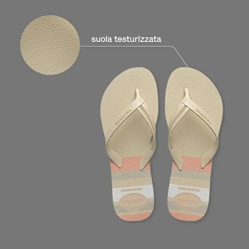 Havaianas - Elegance Print, Infradito Eleganti, Durevoli e Confortevoli con Cinturini alla Moda e Suola Antiscivolo, Donna, Beige, 33/34 EU miniatura 3