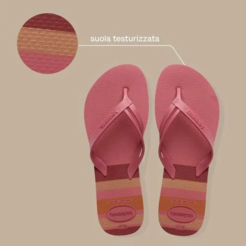 Havaianas - Elegance Print, Infradito Eleganti, Durevoli e Confortevoli con Cinturini alla Moda e Suola Antiscivolo, Donna, Pau Brasil, 41/42 EU miniatura 3