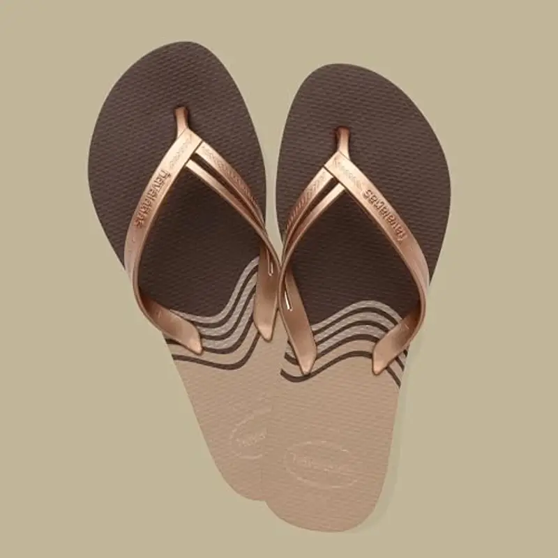 Havaianas - Elegance Print, Infradito Eleganti, Resistenti E Confortevoli Con Cinturini Alla Moda E Suola Antiscivolo, Donna, Marrone (Dark Brown), 39/40 EU miniatura 2