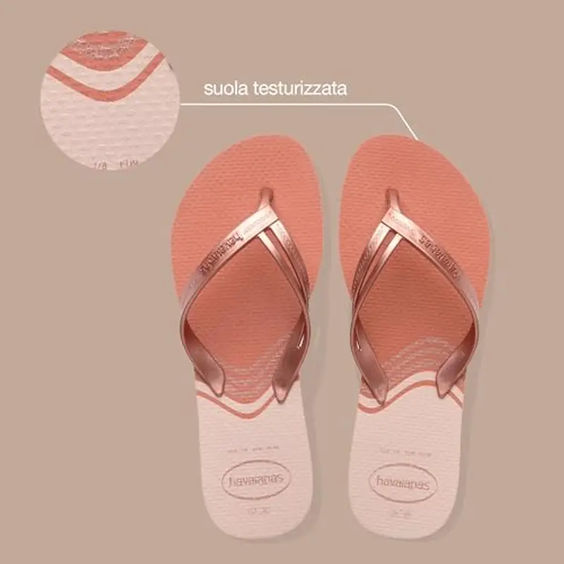 Havaianas - Elegance Print, Infradito Eleganti, Resistenti E Confortevoli Con Cinturini Alla Moda E Suola Antiscivolo, Donna, Pink Clay, 37/38 EU miniatura 3