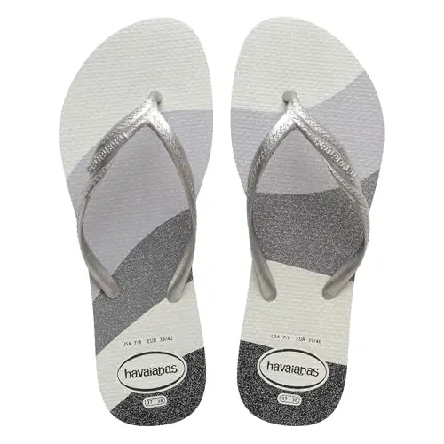 Havaianas - Fantasia Gloss, Infradito Da Donna Comode, Minimaliste E Versatili Con Tocchi Brillanti, White Silver,