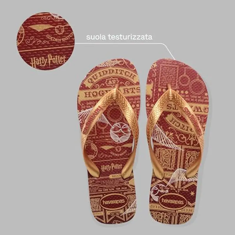 Havaianas - Harry Potter, Infradito Comode, Resistenti E Leggere, Suola Con Elementi Iconici, Unisex Adulti miniatura 3