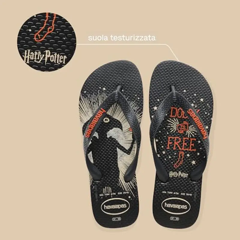 Havaianas - Harry Potter, Infradito Comode, Resistenti E Leggere, Suola Con Elementi Iconici, Unisex Adulti miniatura 3