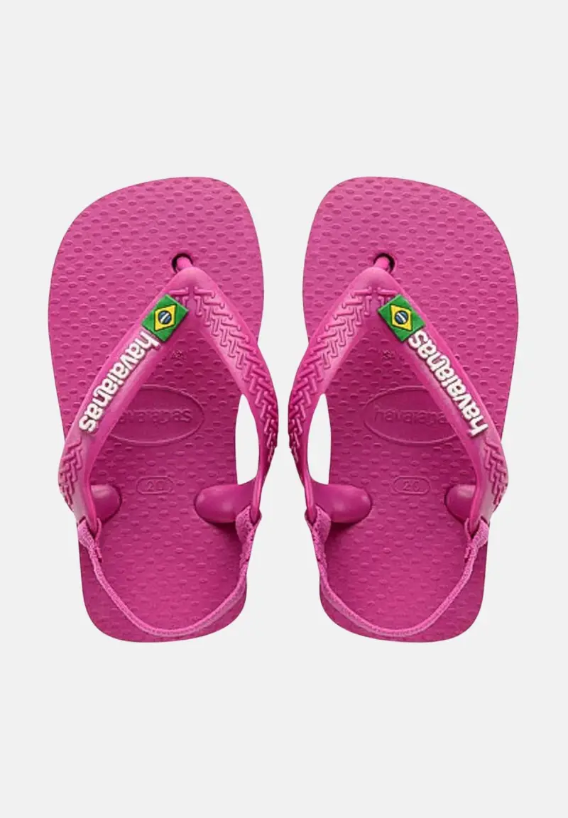 Infradito fucsia da neonato Brasil Logo II