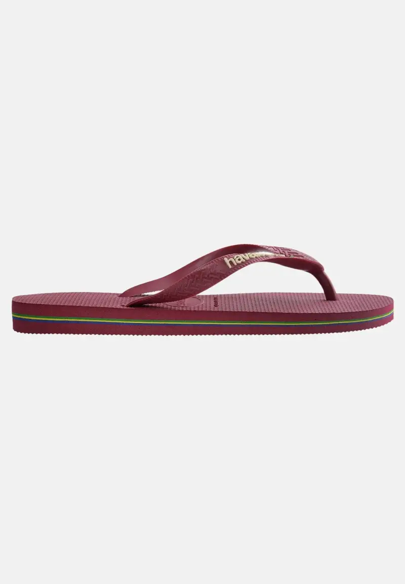 Infradito Havaianas Brasil Logo bordeaux per uomo e donna miniatura 2