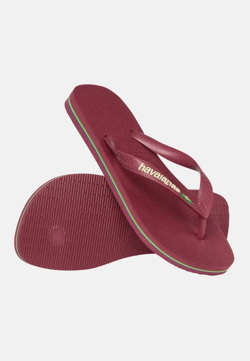 Infradito Havaianas Brasil Logo bordeaux per uomo e donna miniatura 3