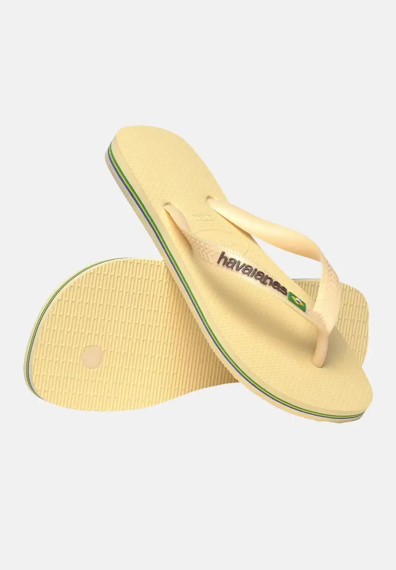 Infradito Havaianas Brasil Logo crema per uomo e donna miniatura 3