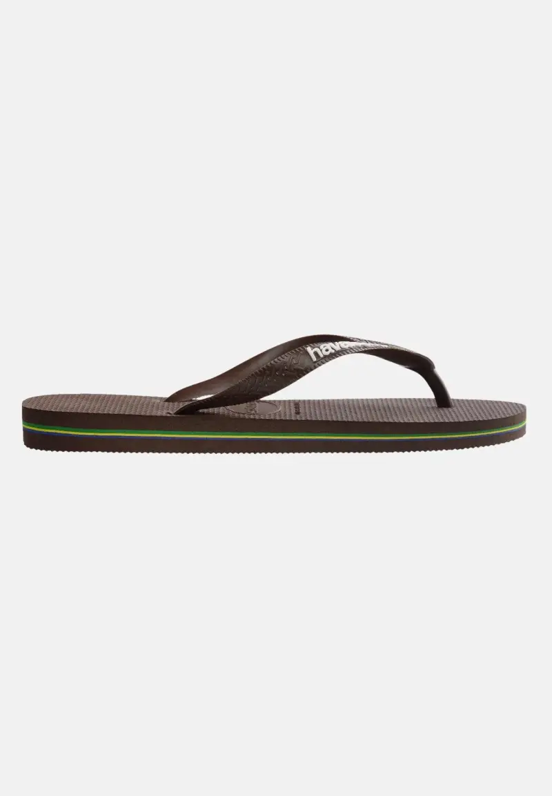 Infradito Havaianas Brasil Logo marrone per uomo e donna miniatura 2