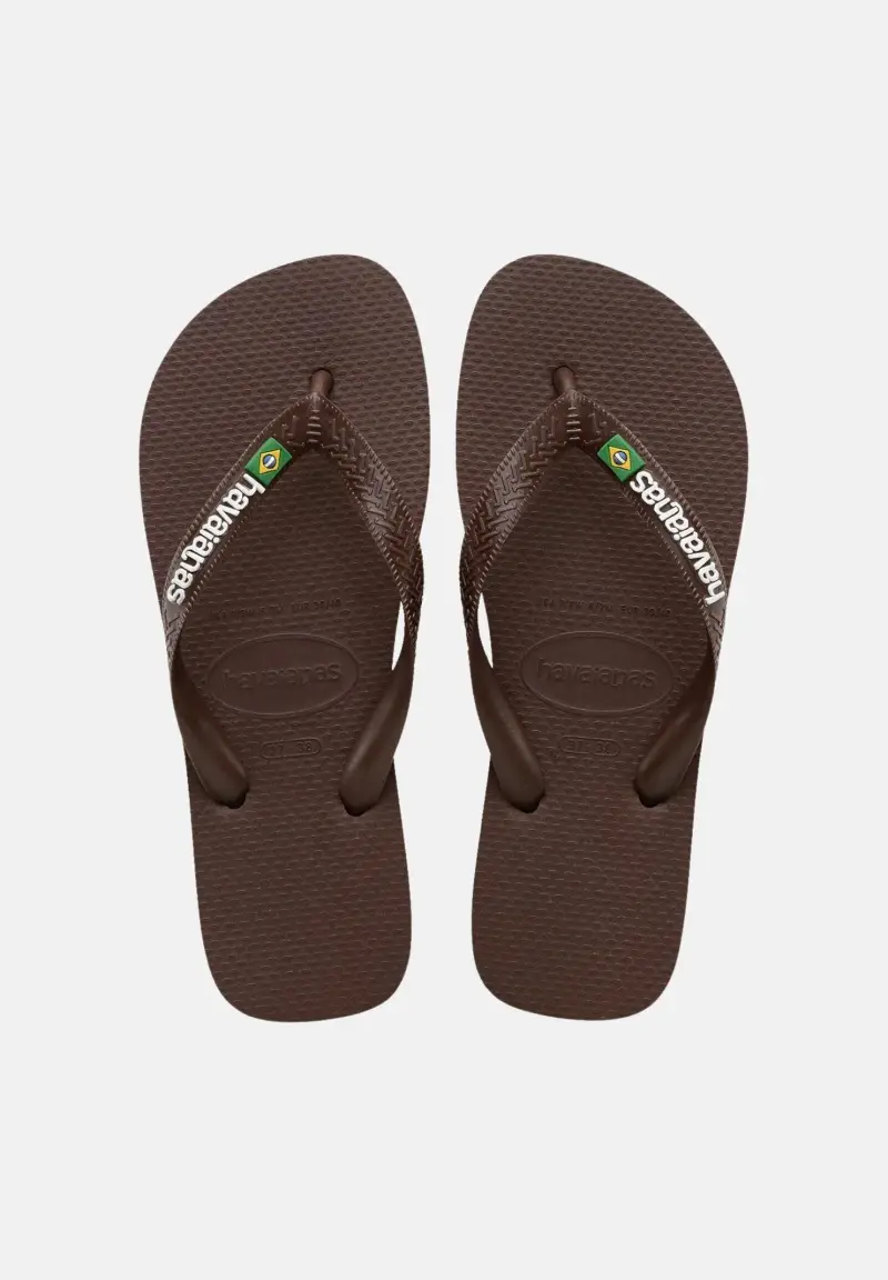 Infradito Havaianas Brasil Logo marrone per uomo e donna
