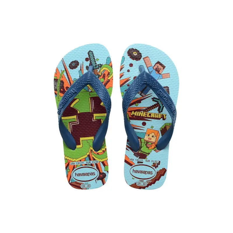 Infradito Mare Minecraft Celeste Bambino BRASIL 27/28 - EUR 29/30