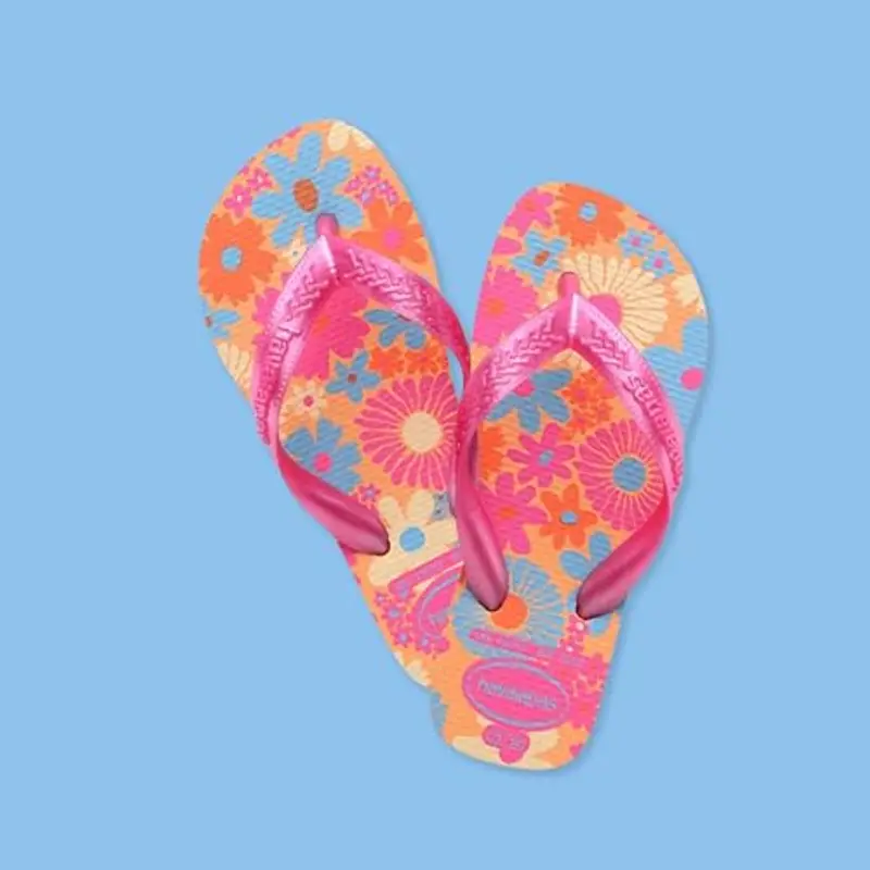 Havaianas - Kids Flores, Infradito, Comode, Resistenti E Divertenti, Suola Con Stampa Floreale, Cinghie Metalliche E Suola Antiscivolo, Ragazze miniatura 2